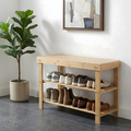 Bambusbænk m/2 hylder 70 x 25 x 45 cm